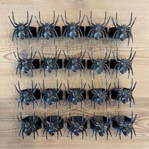 Hallowe'en Spooky Black Hexagon Spider Napkin Rings – Set of 20